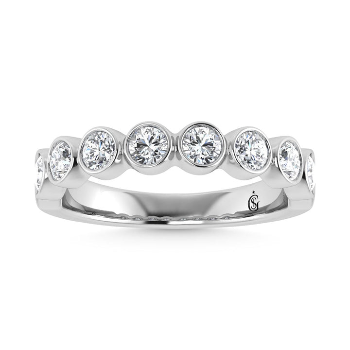 14K White Gold Diamond 1.Ct. Tw. Mens Machine Band