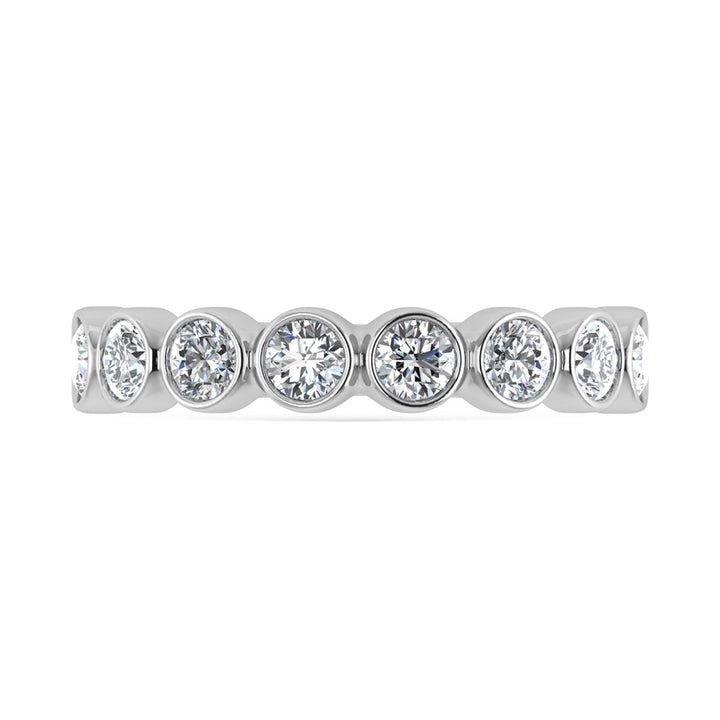 14K White Gold Diamond 1.Ct. Tw. Mens Machine Band