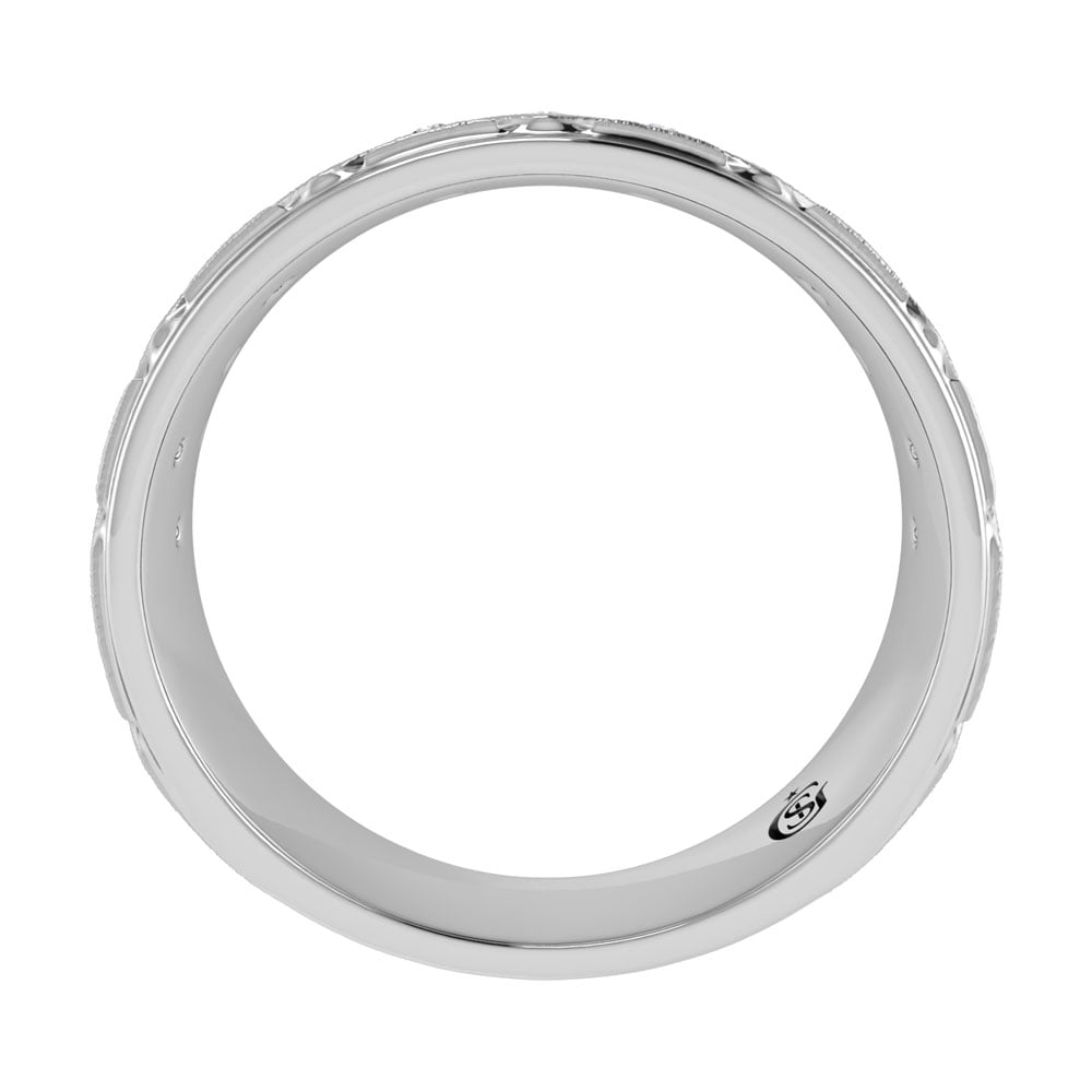 14K White Gold Diamond 1/2.Ct. Tw. Mens Machine Band