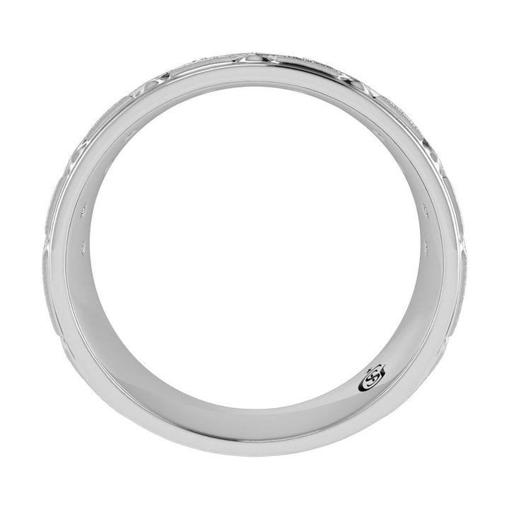 14K White Gold Diamond 1/2.Ct. Tw. Mens Machine Band