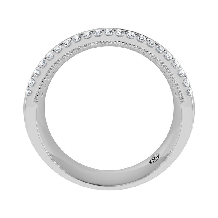 14K White Gold Diamond 1/2.Ct. Tw. Mens Machine Band