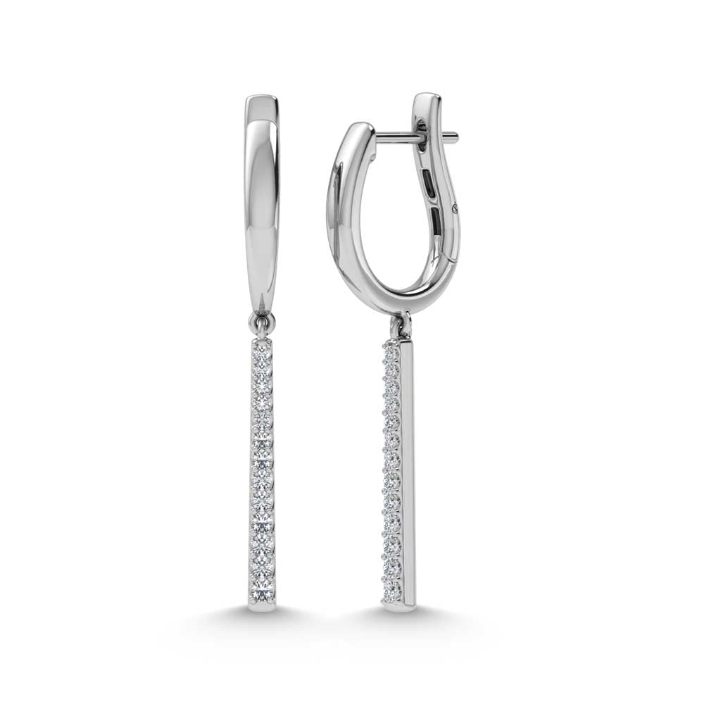 14K White Gold Diamond 1/4.Ct. Tw. Fashion Earrings