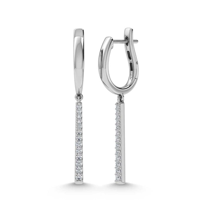 14K White Gold Diamond 1/4.Ct. Tw. Fashion Earrings