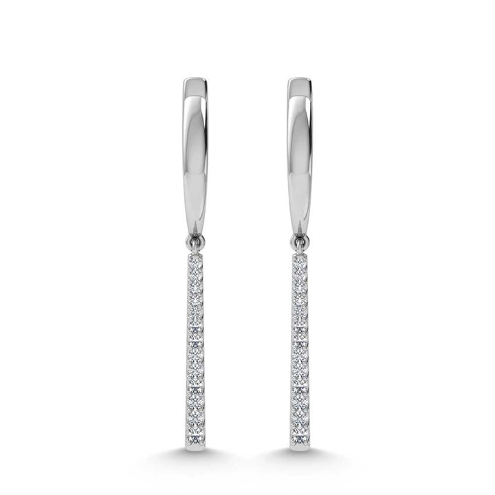 14K White Gold Diamond 1/4.Ct. Tw. Fashion Earrings
