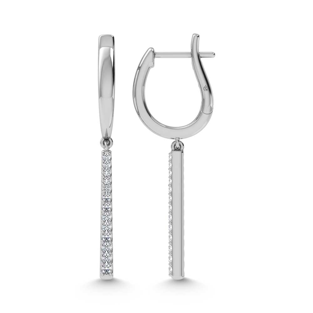 14K White Gold Diamond 1/4.Ct. Tw. Fashion Earrings