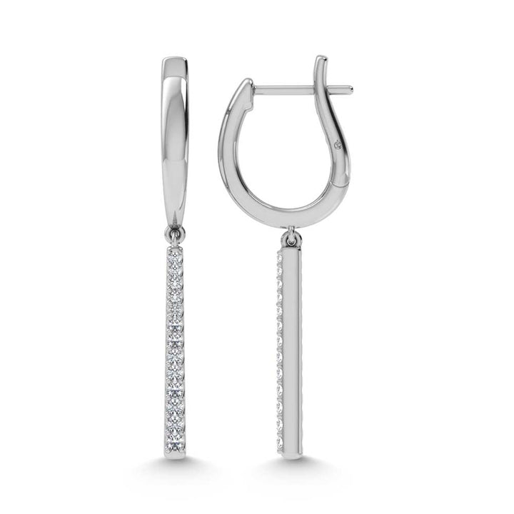 14K White Gold Diamond 1/4.Ct. Tw. Fashion Earrings