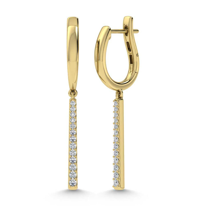 14K Yellow Gold Diamond 1/4.Ct. Tw. Fashion Earrings