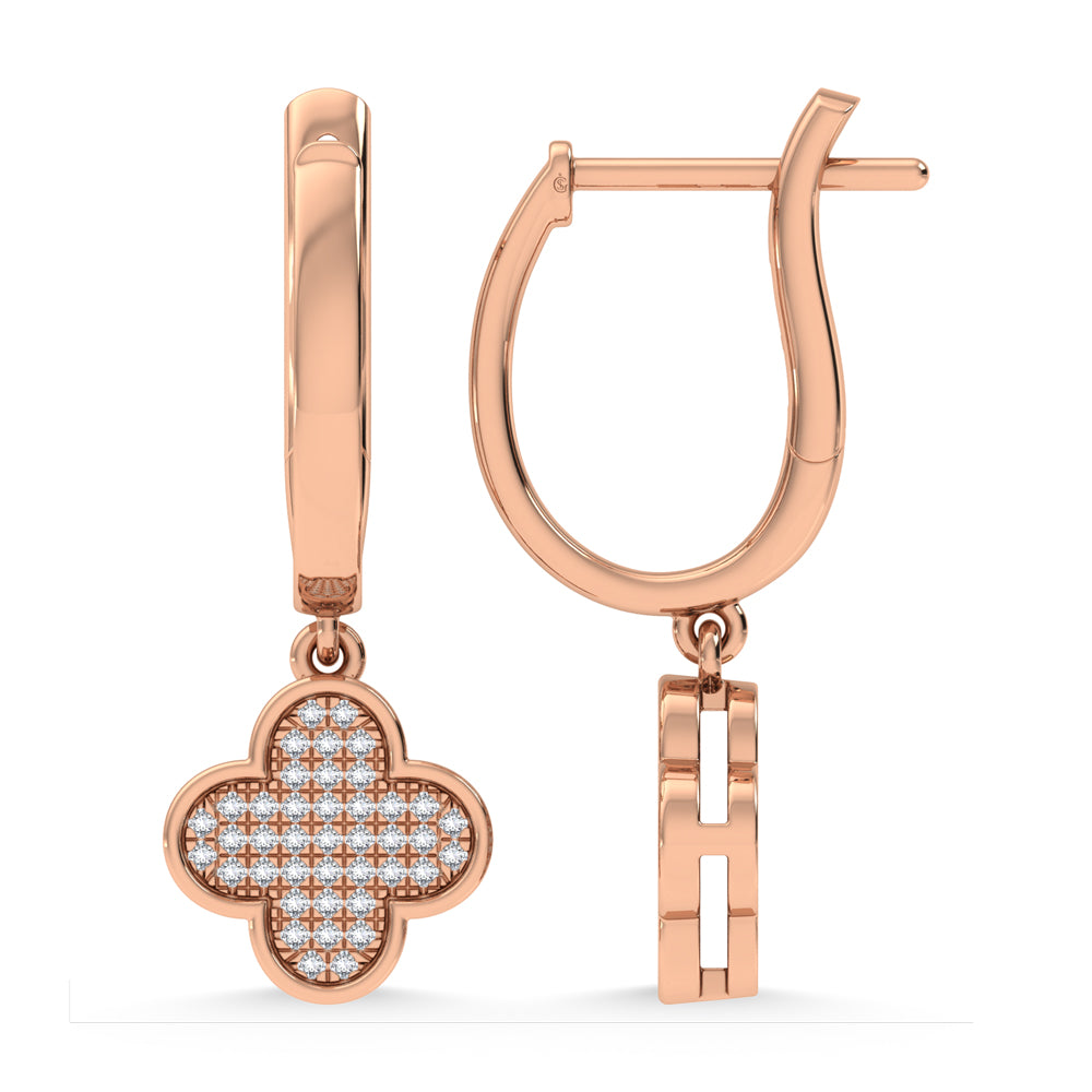 14K Rose Gold Diamond 1/6.Ct. Tw. Fashion Earrings