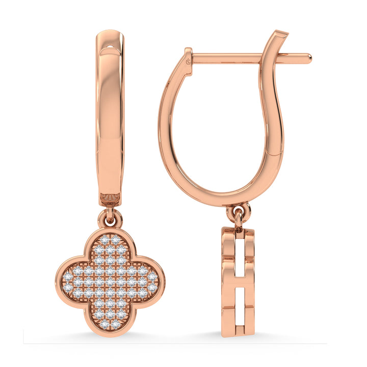 14K Rose Gold Diamond 1/6.Ct. Tw. Fashion Earrings