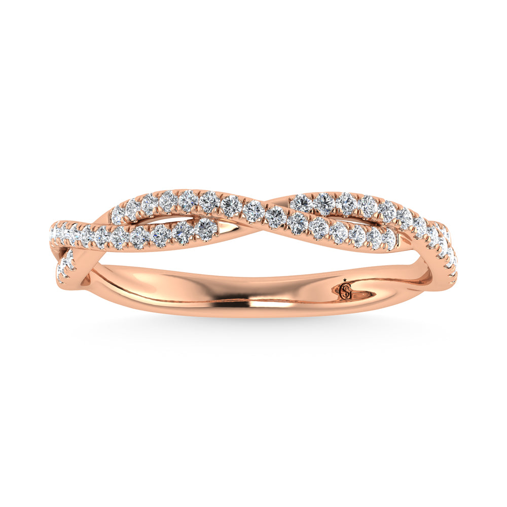 14K Rose Gold Diamond 1/5 Ct. Tw. Stackable Band