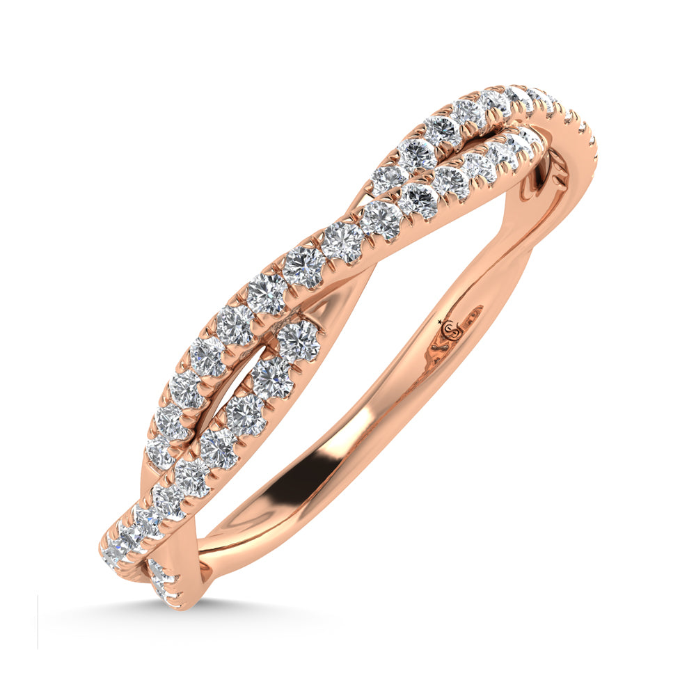 14K Rose Gold Diamond 1/5 Ct. Tw. Stackable Band