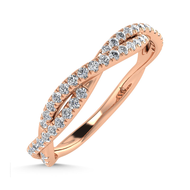 14K Rose Gold Diamond 1/5 Ct. Tw. Stackable Band