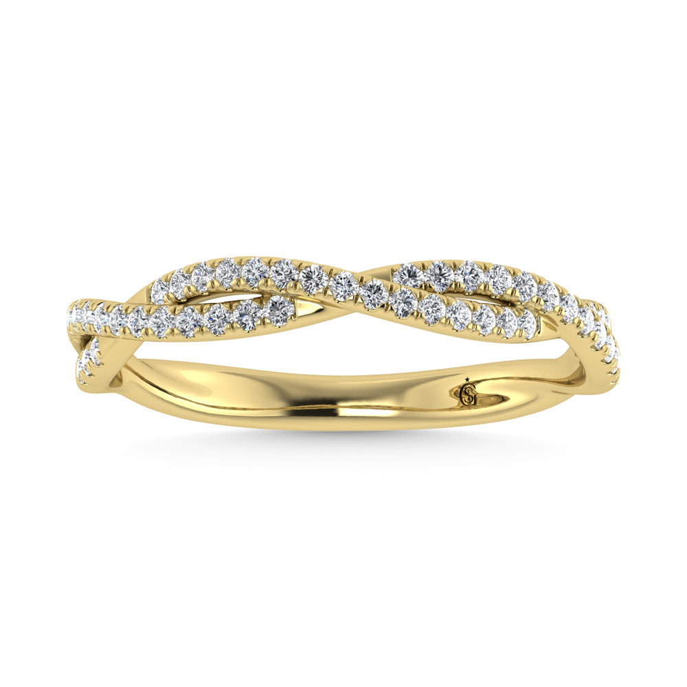 14K Yellow Gold Diamond 1/5 Ct. Tw. Stackable Band