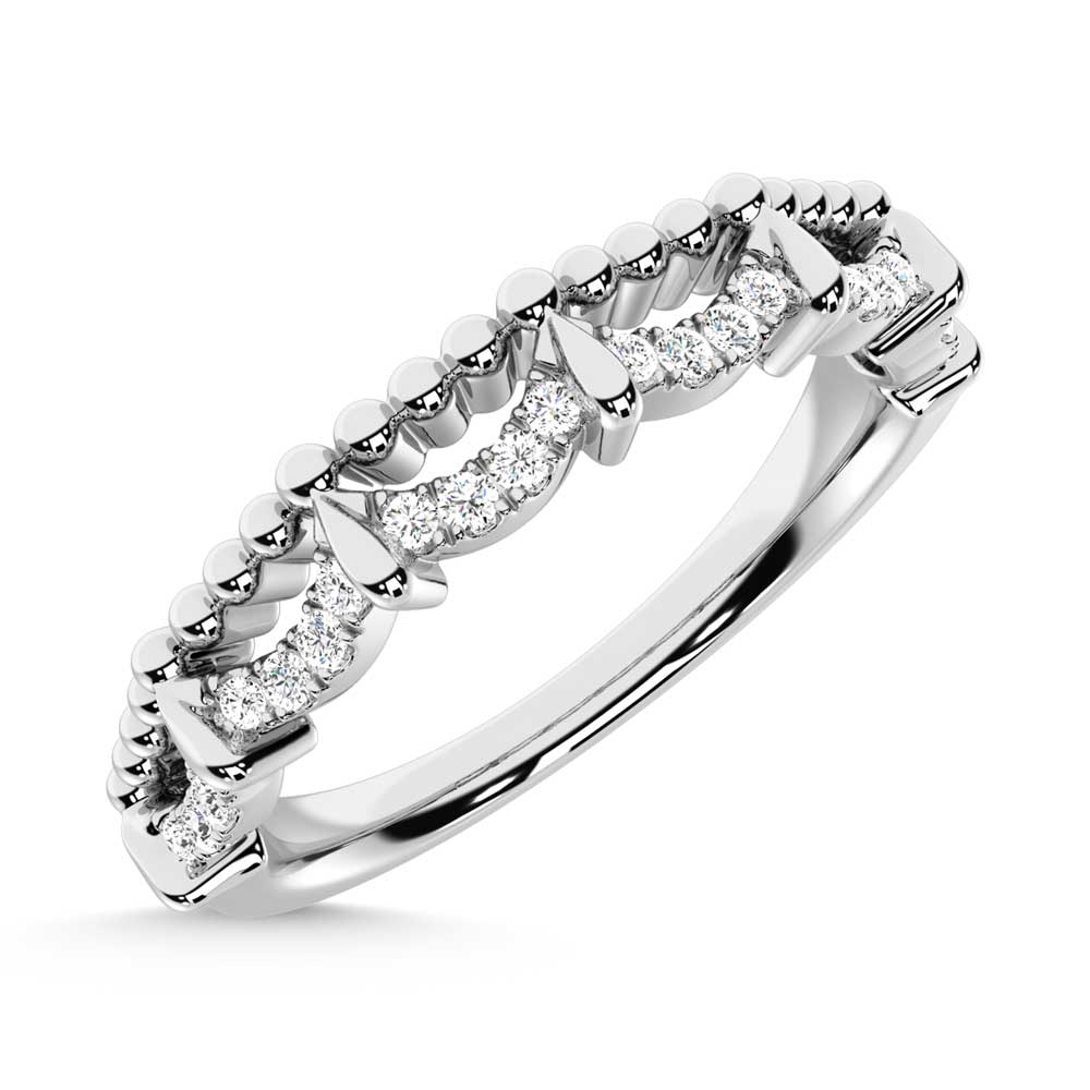 10K White Gold Diamond 1/10 Ct. Tw. Stackable Band