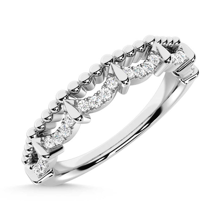 10K White Gold Diamond 1/10 Ct. Tw. Stackable Band