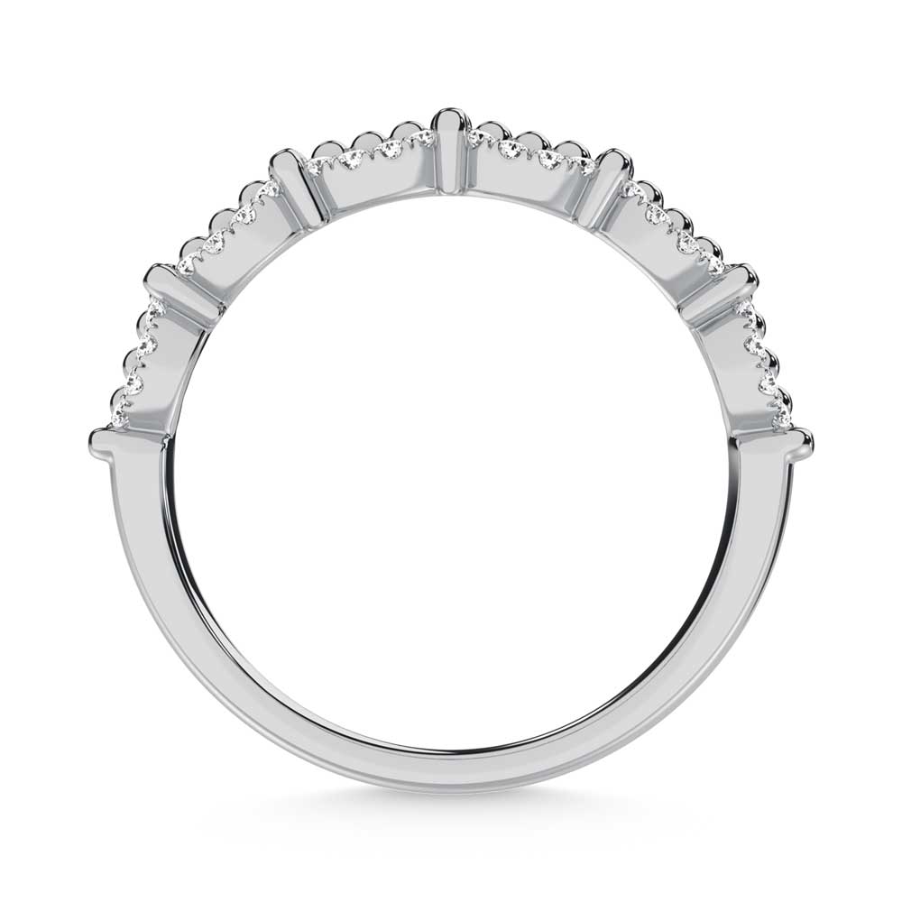 10K White Gold Diamond 1/10 Ct. Tw. Stackable Band
