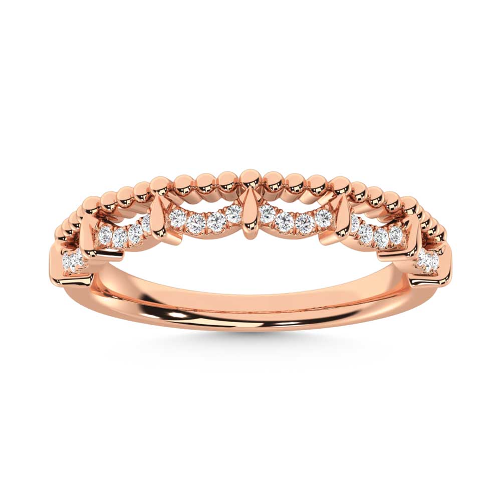 10K Rose Gold Diamond 1/10 Ct. Tw. Stackable Band