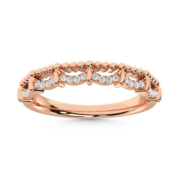 10K Rose Gold Diamond 1/10 Ct. Tw. Stackable Band