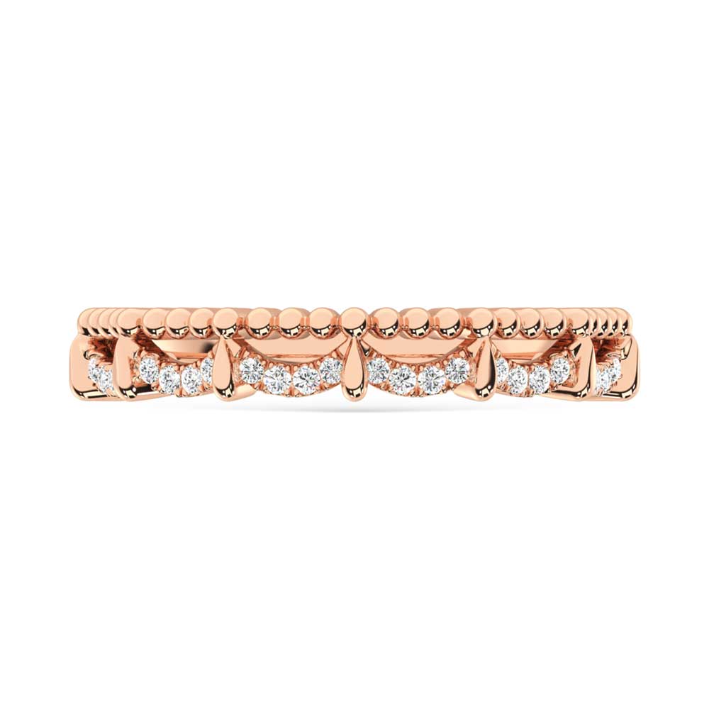 10K Rose Gold Diamond 1/10 Ct. Tw. Stackable Band