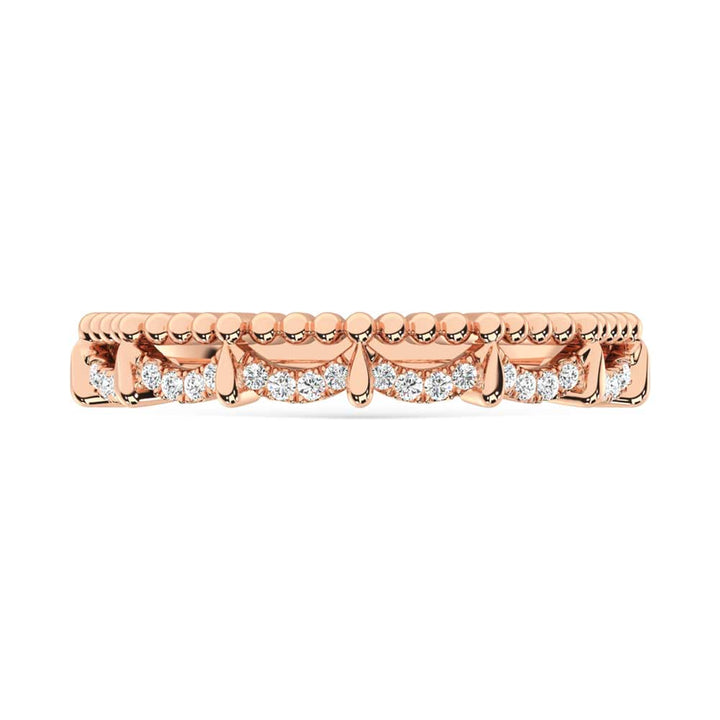 10K Rose Gold Diamond 1/10 Ct. Tw. Stackable Band