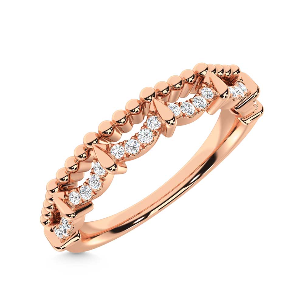 10K Rose Gold Diamond 1/10 Ct. Tw. Stackable Band
