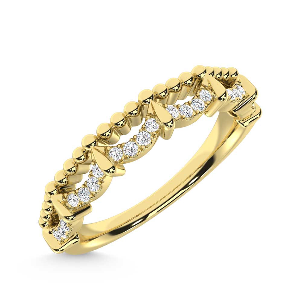 10K Yellow Gold Diamond 1/10 Ct. Tw. Stackable Band