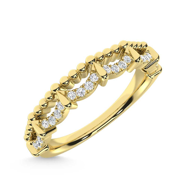 10K Yellow Gold Diamond 1/10 Ct. Tw. Stackable Band