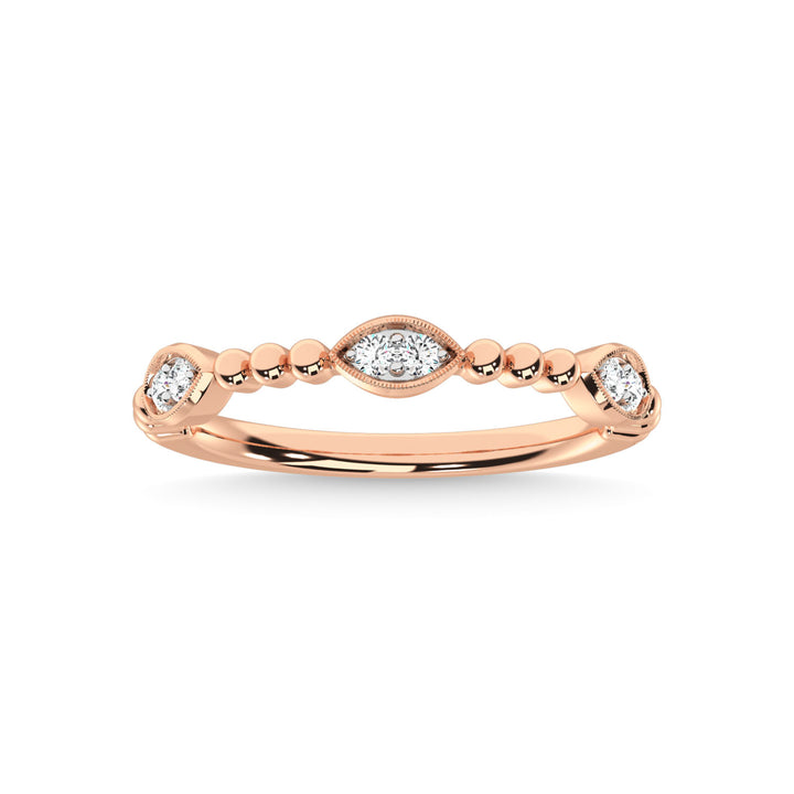 14K Rose Gold Diamond 1/10 Ct.Tw. Stackable Band