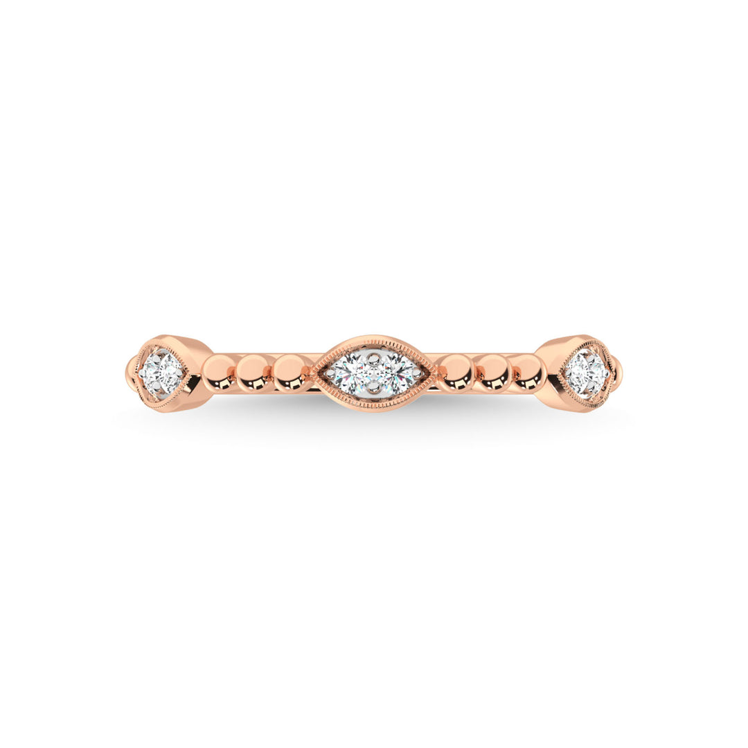 14K Rose Gold Diamond 1/10 Ct.Tw. Stackable Band