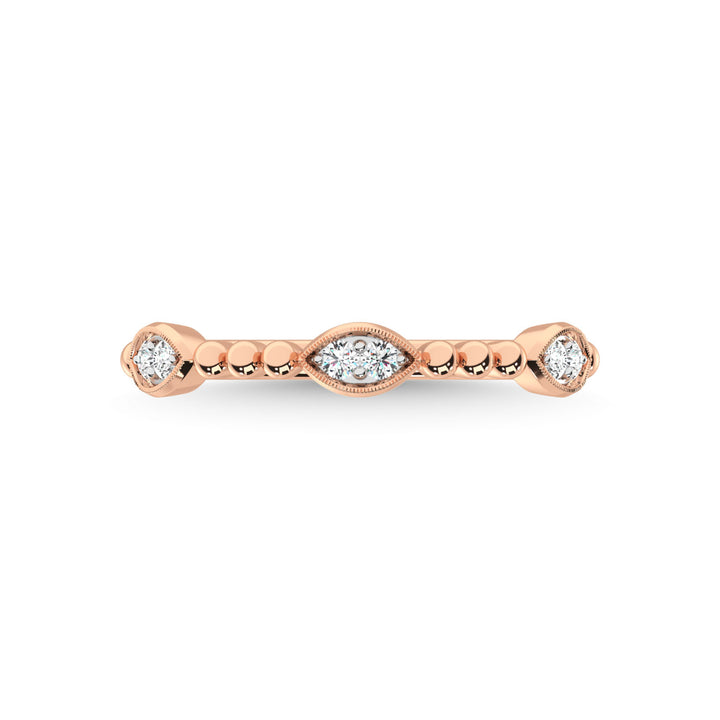 14K Rose Gold Diamond 1/10 Ct.Tw. Stackable Band