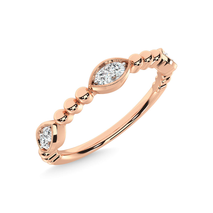 14K Rose Gold Diamond 1/10 Ct.Tw. Stackable Band