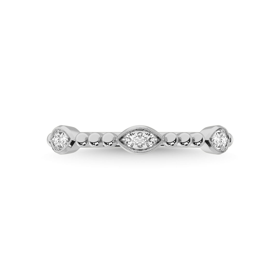 14K White Gold Diamond 1/10 Ct.Tw. Stackable Band
