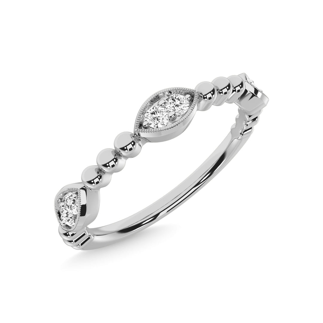 14K White Gold Diamond 1/10 Ct.Tw. Stackable Band