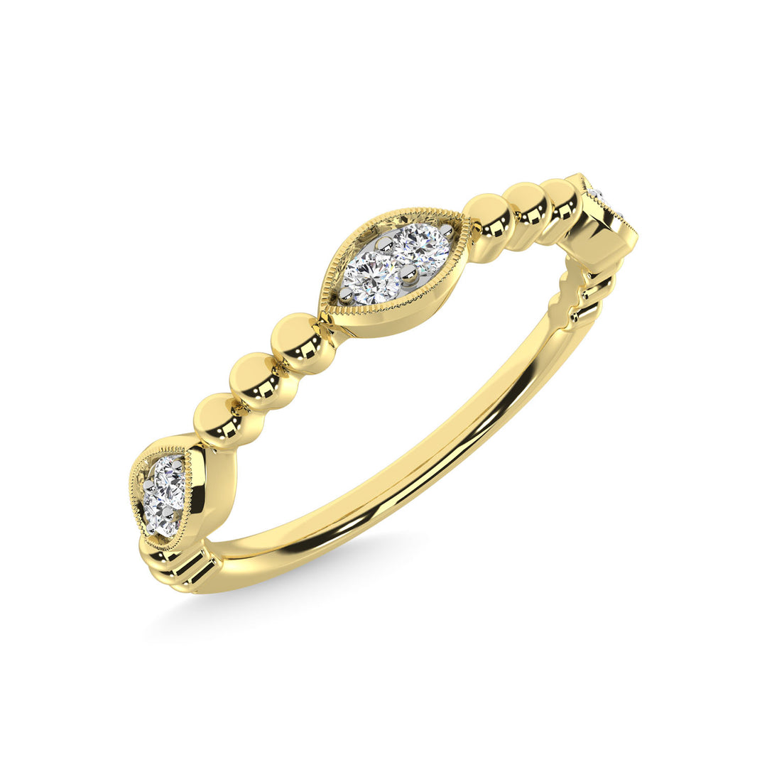 14K Yellow Gold Diamond 1/10 Ct.Tw. Stackable Band