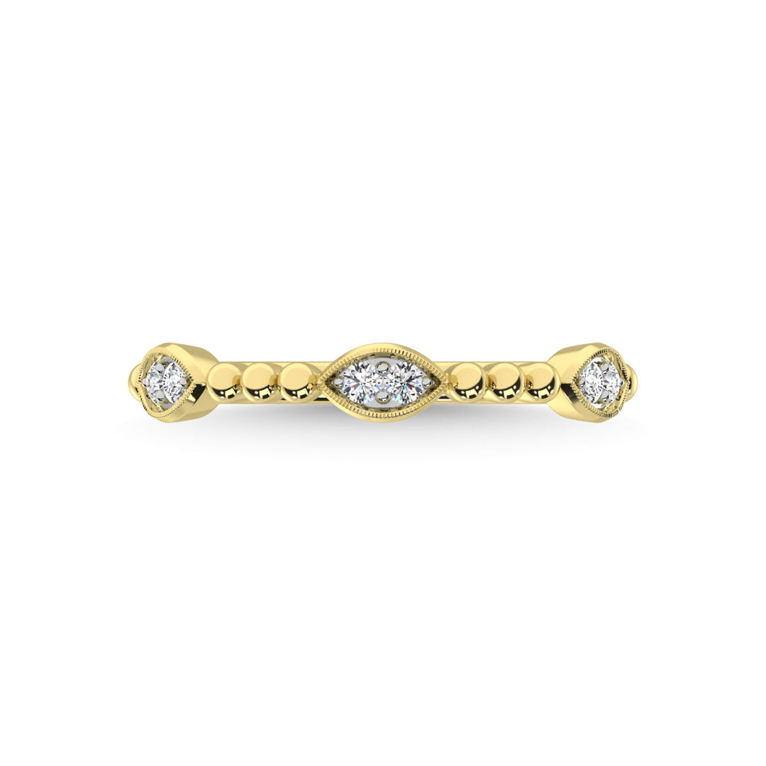14K Yellow Gold Diamond 1/10 Ct.Tw. Stackable Band