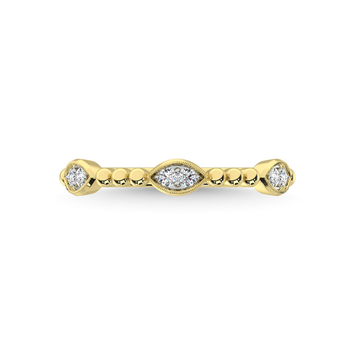 14K Yellow Gold Diamond 1/10 Ct.Tw. Stackable Band