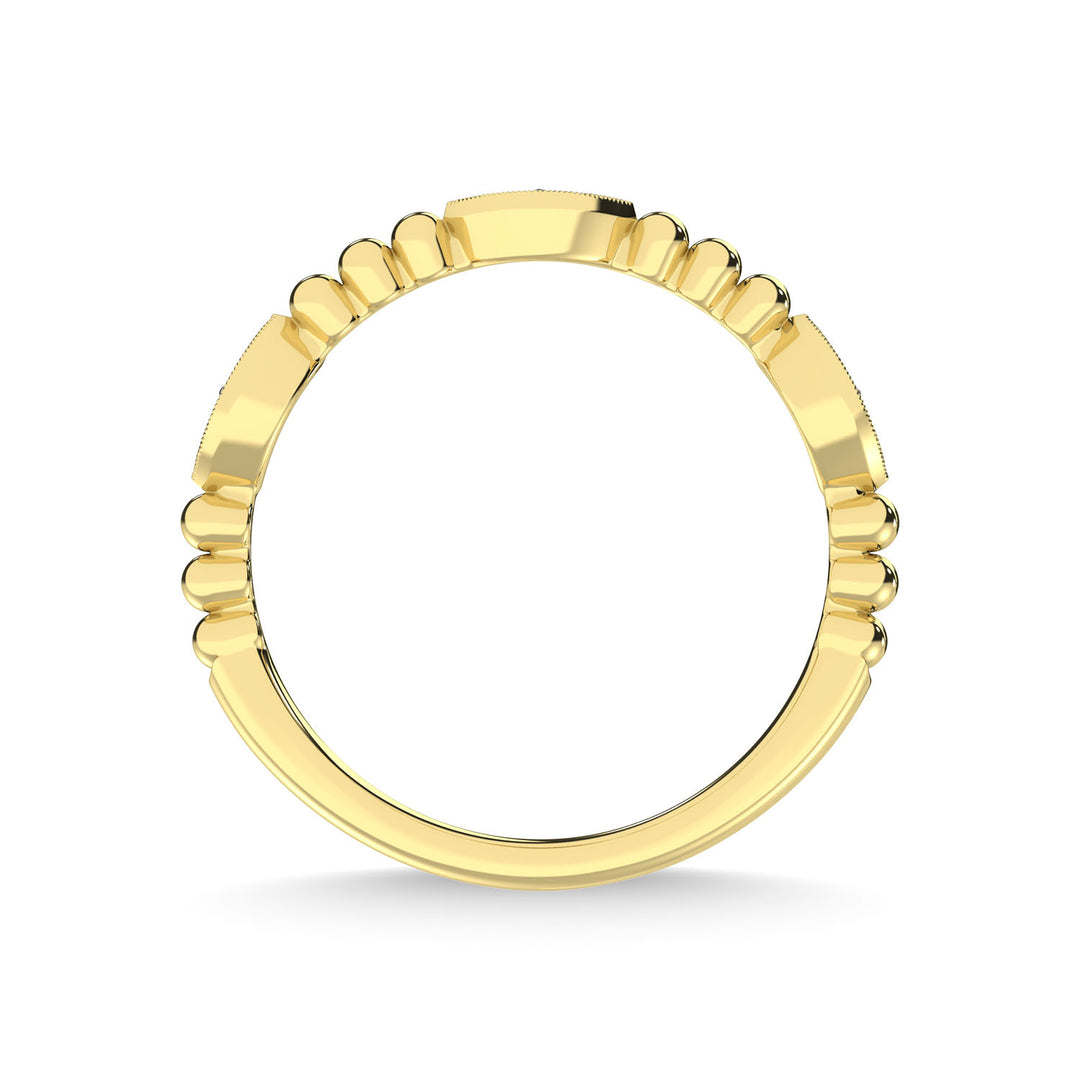 14K Yellow Gold Diamond 1/10 Ct.Tw. Stackable Band