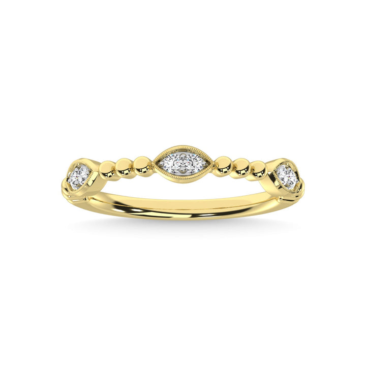 14K Yellow Gold Diamond 1/10 Ct.Tw. Stackable Band