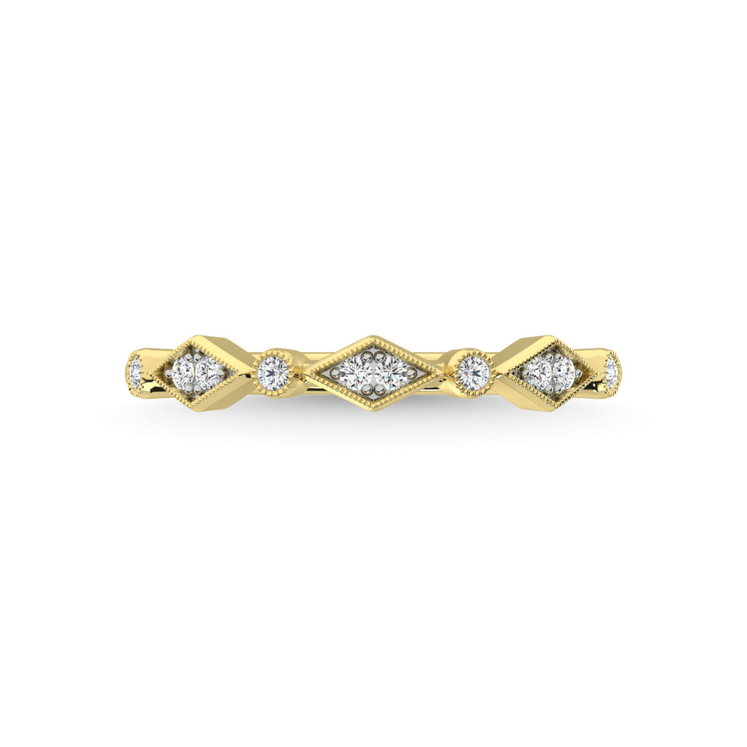 14K Yellow Gold Diamond 1/8 Ct.Tw. Stackable Band