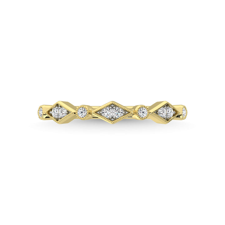 14K Yellow Gold Diamond 1/8 Ct.Tw. Stackable Band