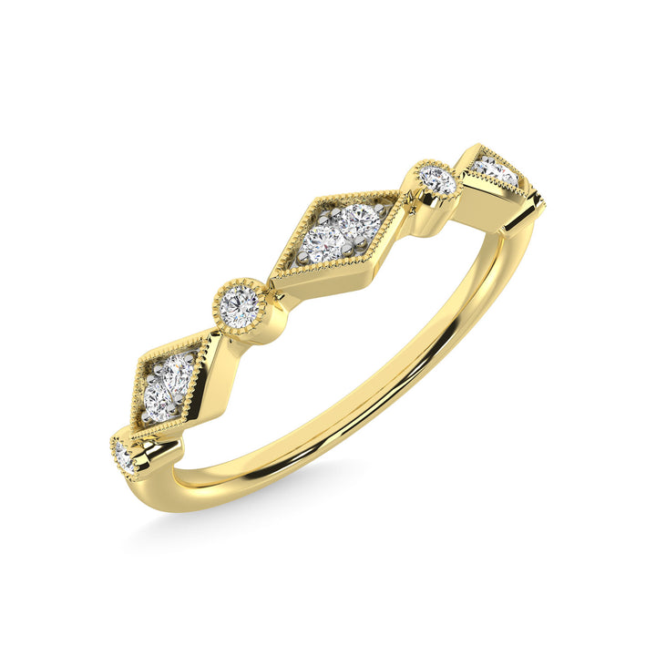 14K Yellow Gold Diamond 1/8 Ct.Tw. Stackable Band