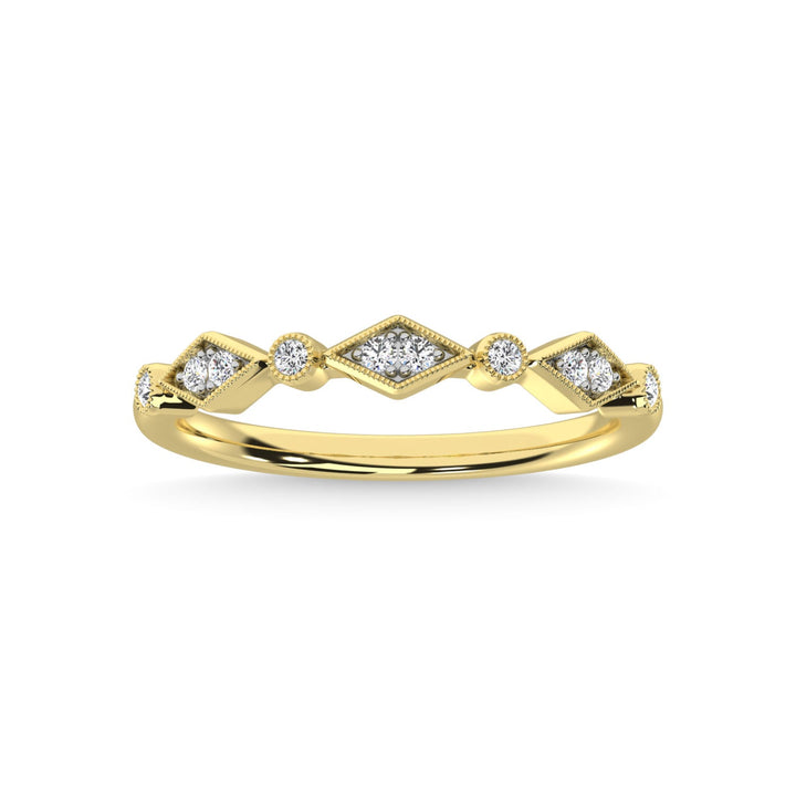 14K Yellow Gold Diamond 1/8 Ct.Tw. Stackable Band