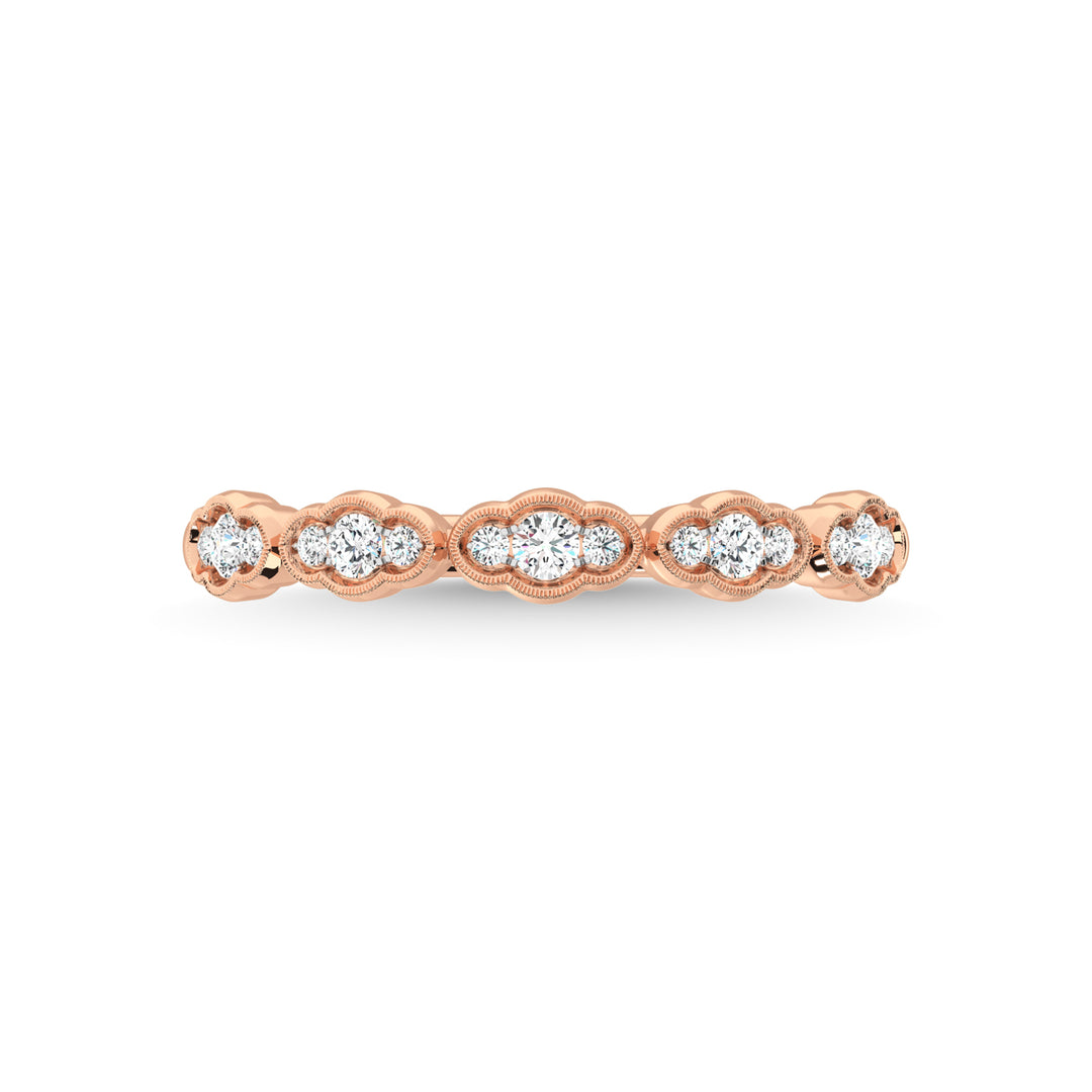 14K Rose Gold Diamond 1/5 Ct.Tw. Stackable Band