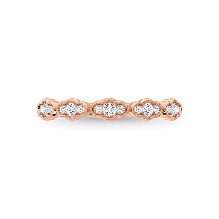 14K Rose Gold Diamond 1/5 Ct.Tw. Stackable Band