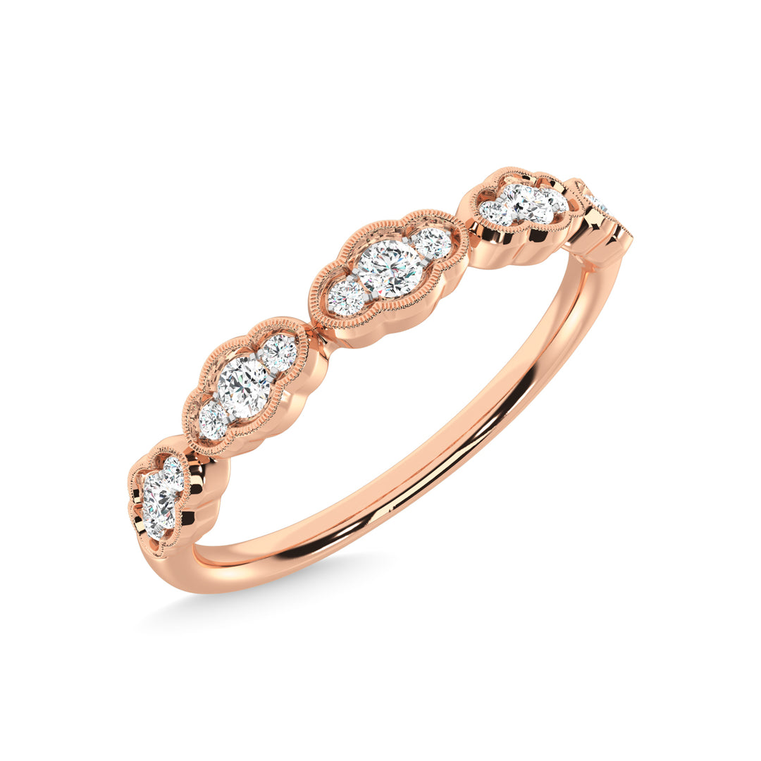 14K Rose Gold Diamond 1/5 Ct.Tw. Stackable Band