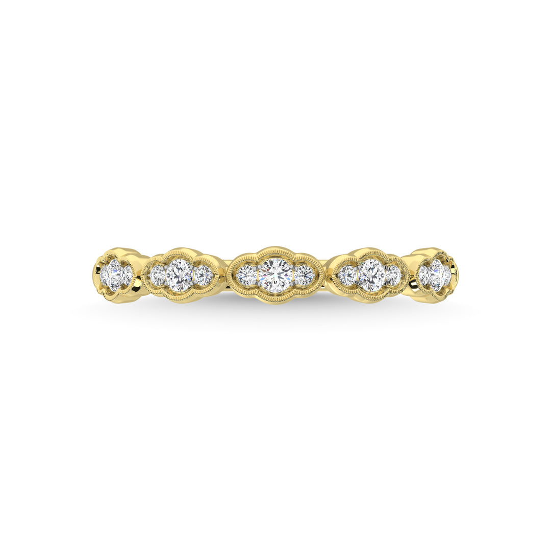 14K Yellow Gold Diamond 1/5 Ct.Tw. Stackable Band