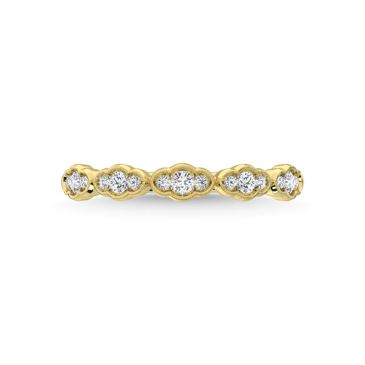 14K Yellow Gold Diamond 1/5 Ct.Tw. Stackable Band
