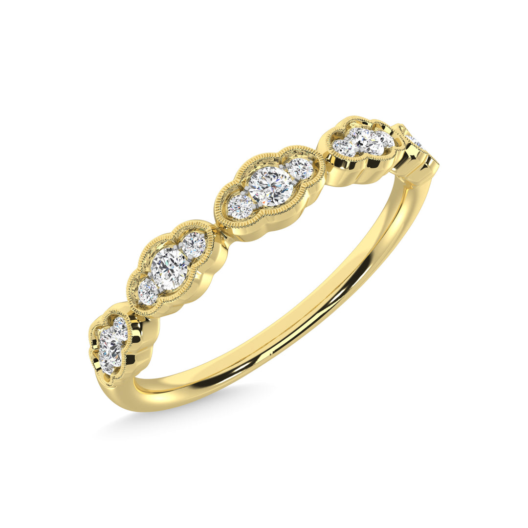 14K Yellow Gold Diamond 1/5 Ct.Tw. Stackable Band