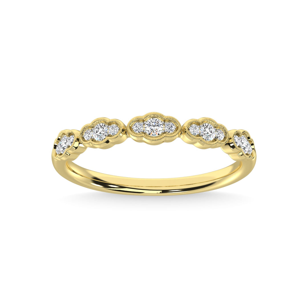 14K Yellow Gold Diamond 1/5 Ct.Tw. Stackable Band