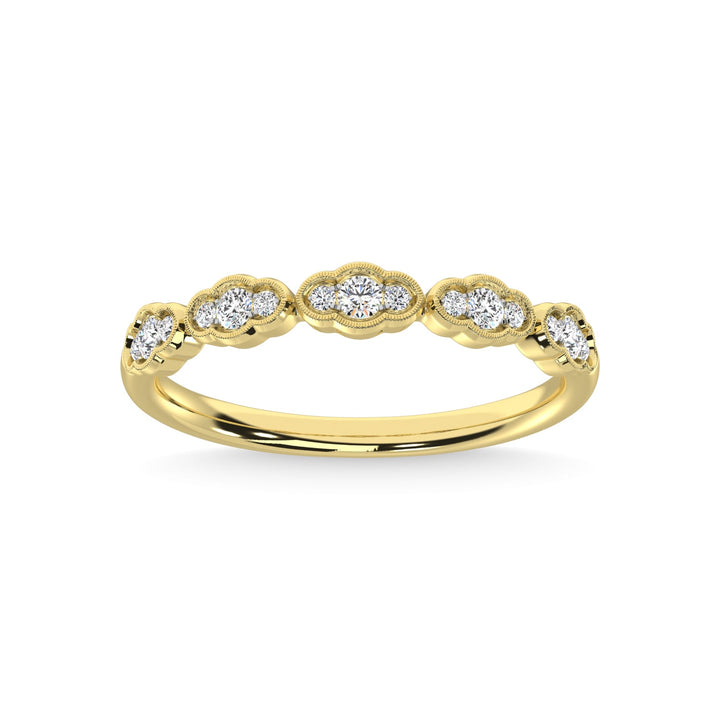 14K Yellow Gold Diamond 1/5 Ct.Tw. Stackable Band